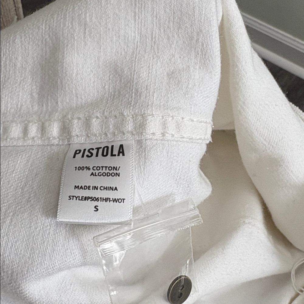 Revolve Pistola Hensley Raw-Edge Cropped Denim Jacket White - Picture 6 of 6